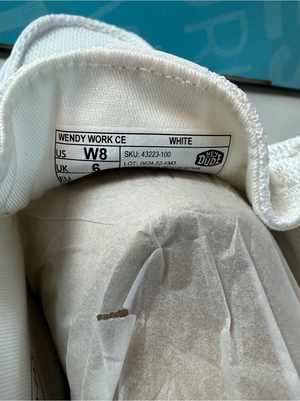 New In Box - Hey Dudes Women’s Wendy Stretch Sox Show | White - Picture 7 of 7
